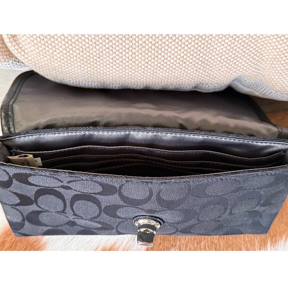 Coach Legacy Signature Turnlock Wristlet Vintage Y2K Wallet Black Gray NWOT - Picture 9 of 11